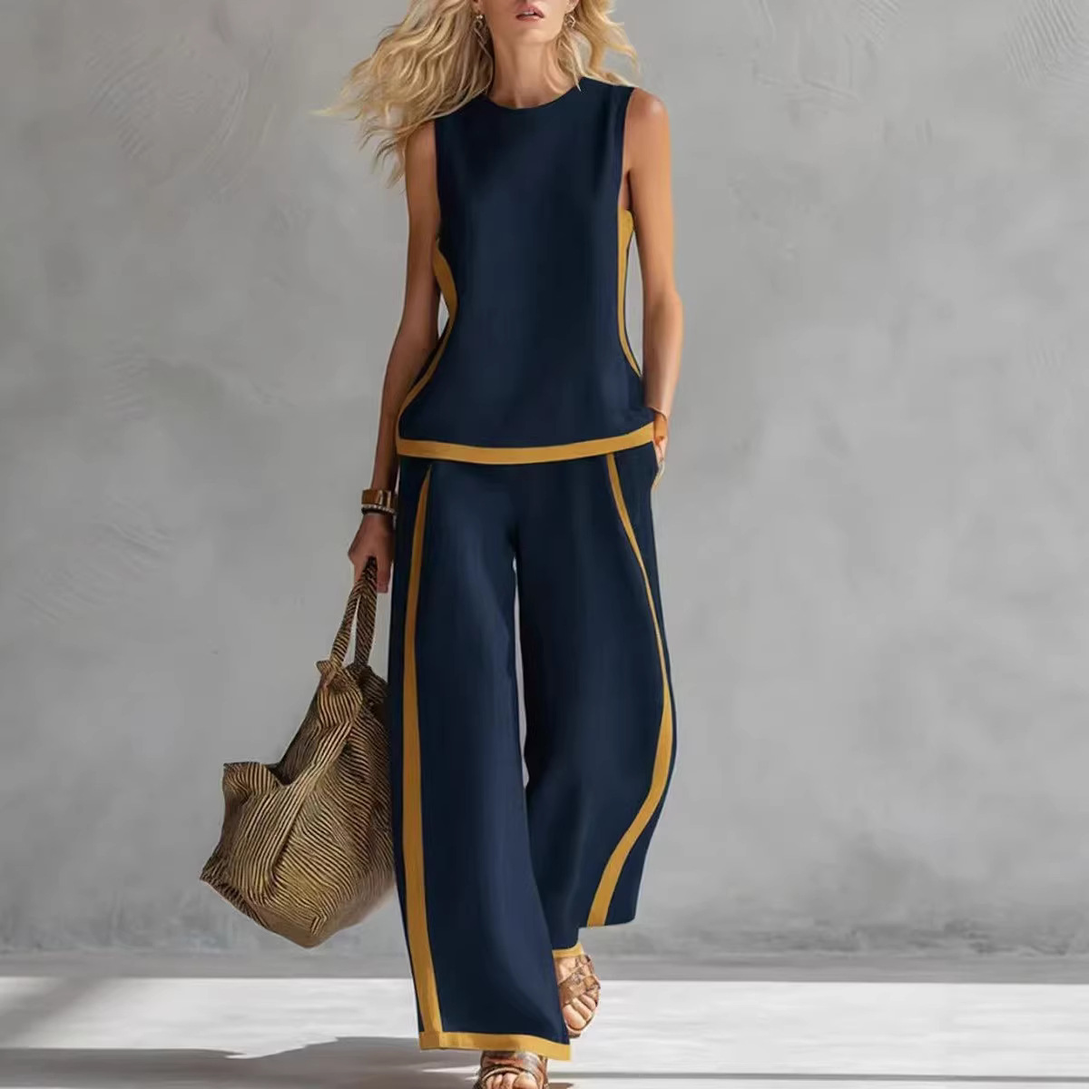 Dames linnen 2-delige set kleu - Linen Pant Wide recensie en prijs