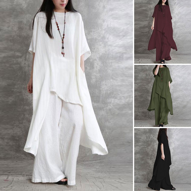 Dames Katoenen Linnen 2-delige - Linen Pant Wide recensie en prijs