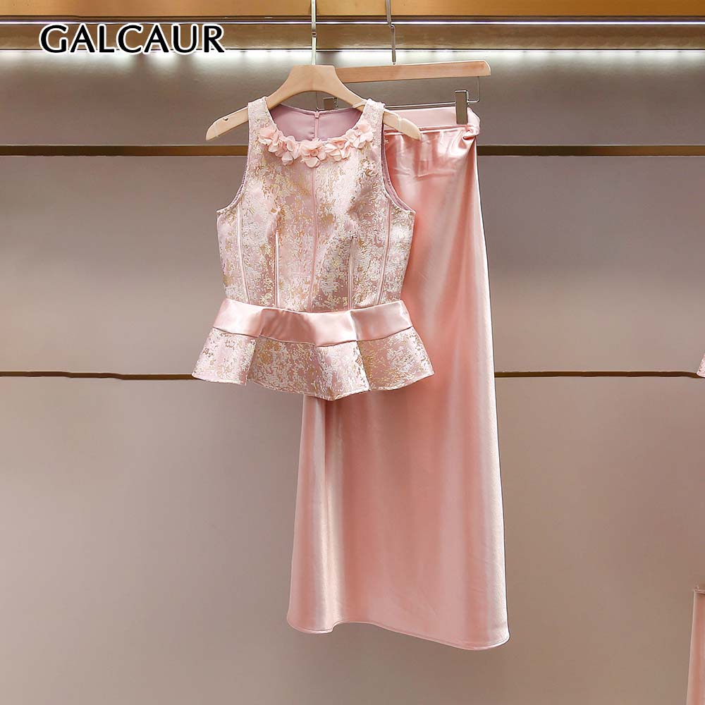 GALCAUR Solid Spliced Floral S - Midi Skirt Floral recensie en prijs