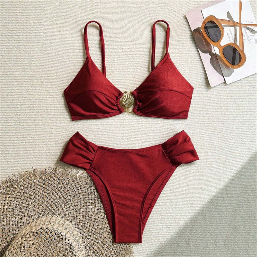 Metal Shell Ring Badmode Sexy  - Swimsuit Bikini Ruched recensie en prijs